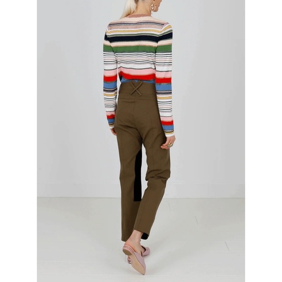 Veronica Beard | Ellie Jodhpur Suede Patch Equestrian Pants in Army Green Size 6 - Picture 2 of 14